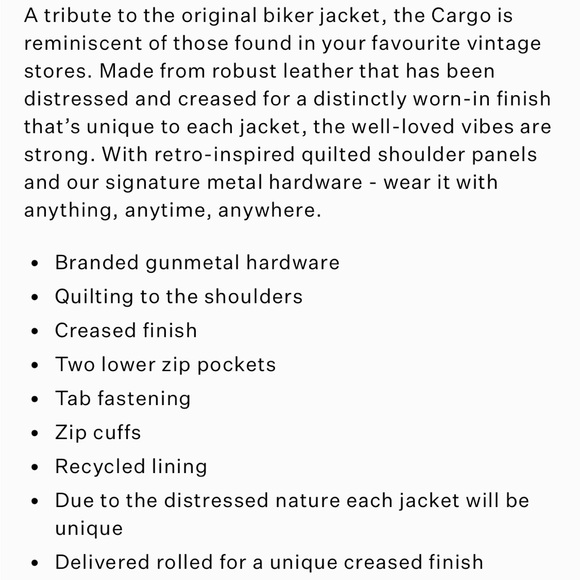 All Saints - Cargo Distressed Leather Biker Jacket NWOT - Picture 4 of 5